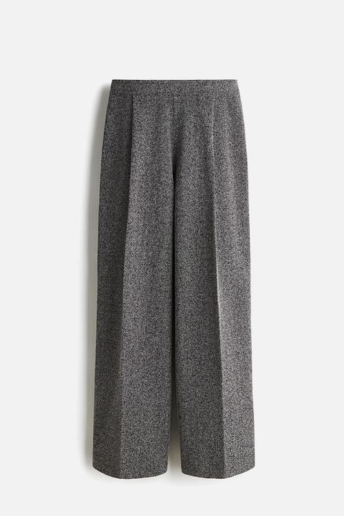 Pleat-front trousers - dark grey/herringbone pattern