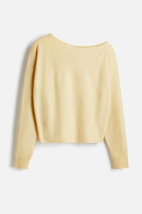 One-shoulder jumper - pale yellow