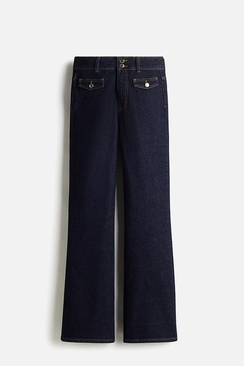 Flared high jeans - dark denim blue