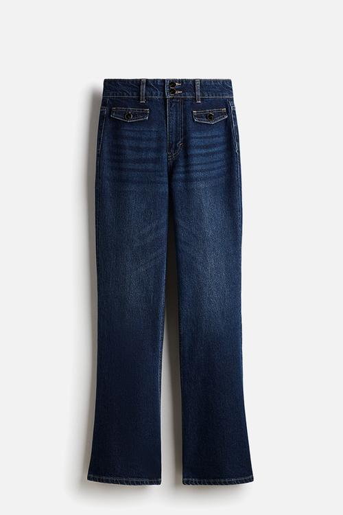 Flared high jeans - dark denim blue