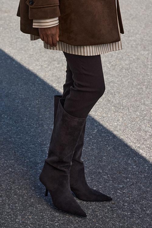 Knee-high boots - dark grey