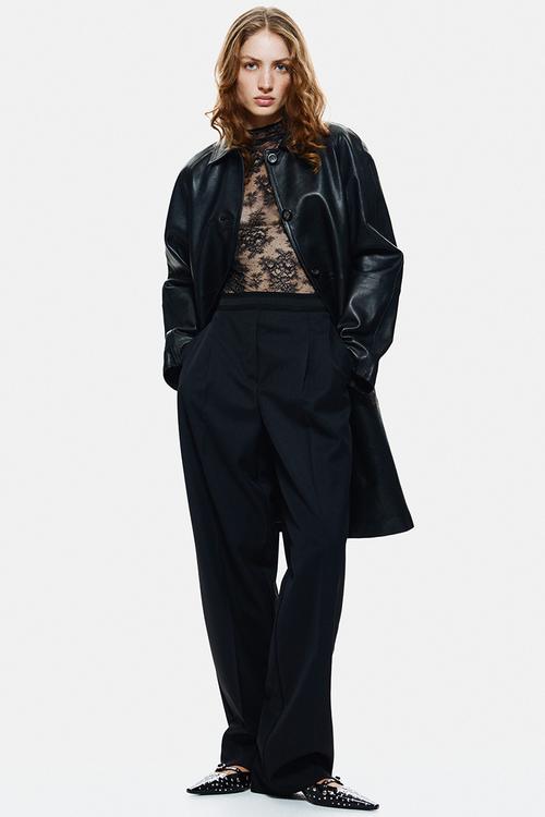 Wool-blend trousers - black
