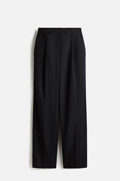 Wool-blend trousers - black