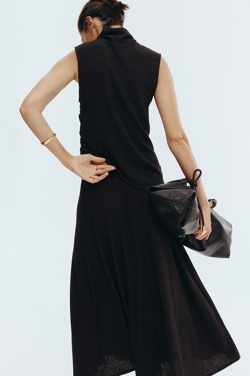 Circular midi skirt - dark brown