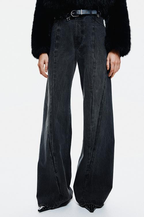 Seam-detail jeans - dark grey