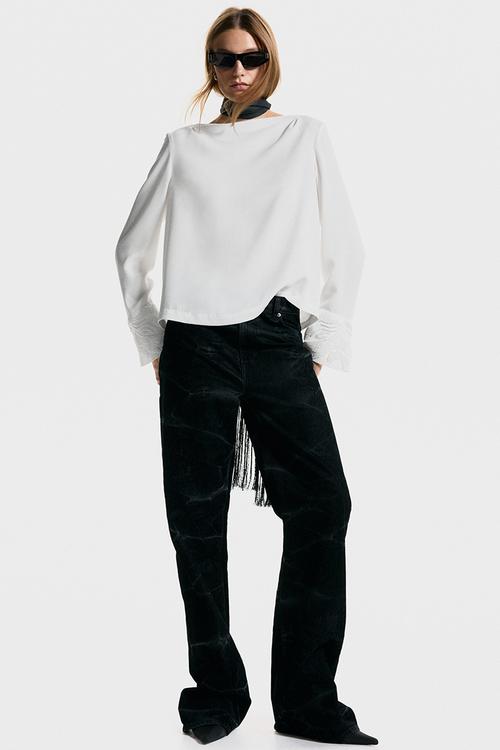 Flocked jeans - black