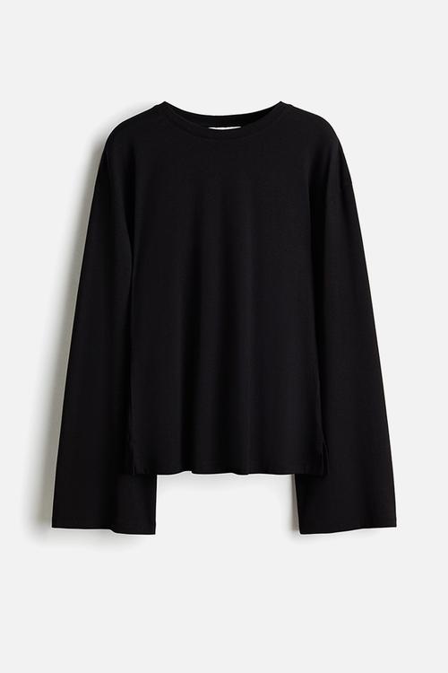 Long-sleeved top - black