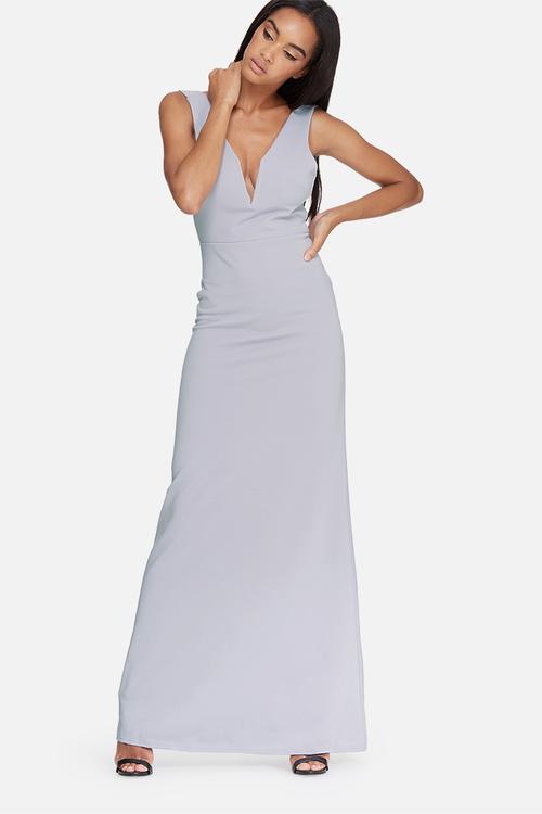 V plunge maxi dress