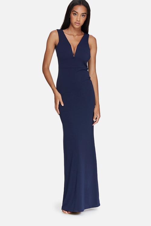 V plunge maxi dress