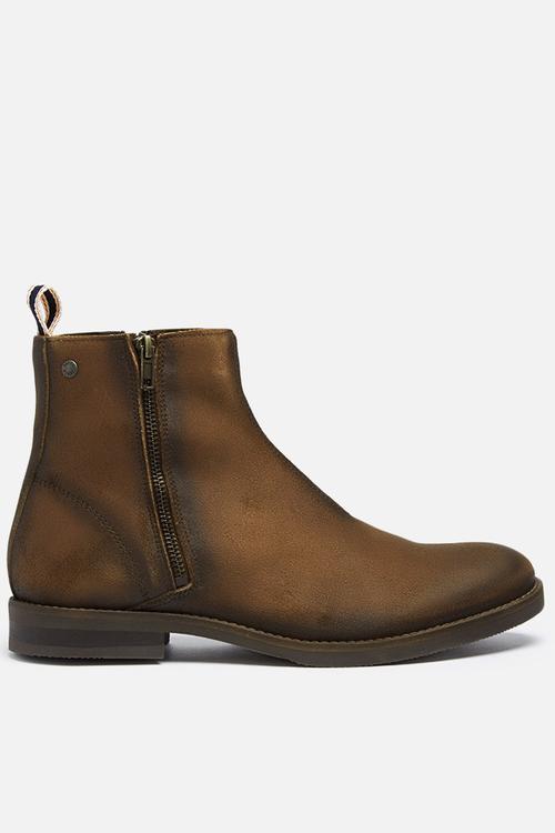 Zippy waxed suede boot