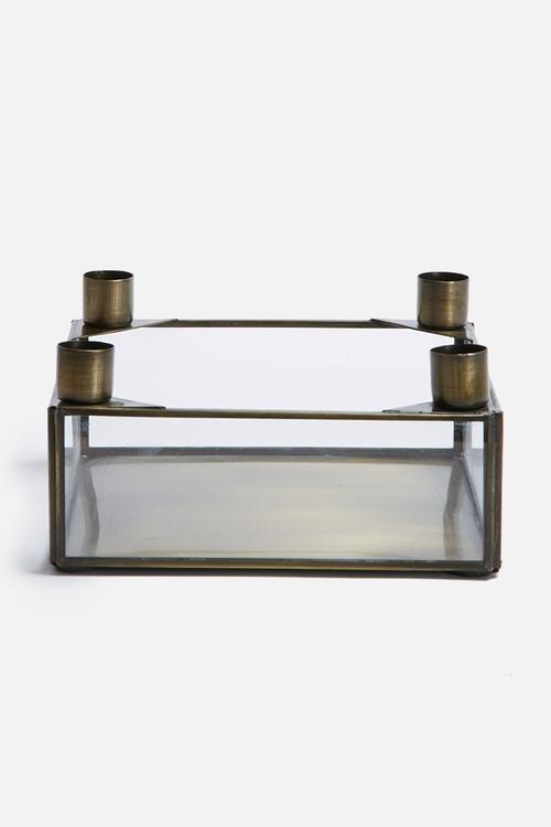 Brass square candle holder