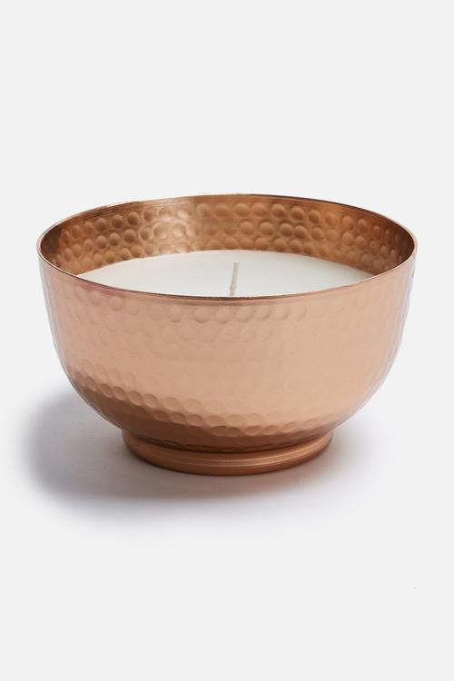 Copper candle bowl