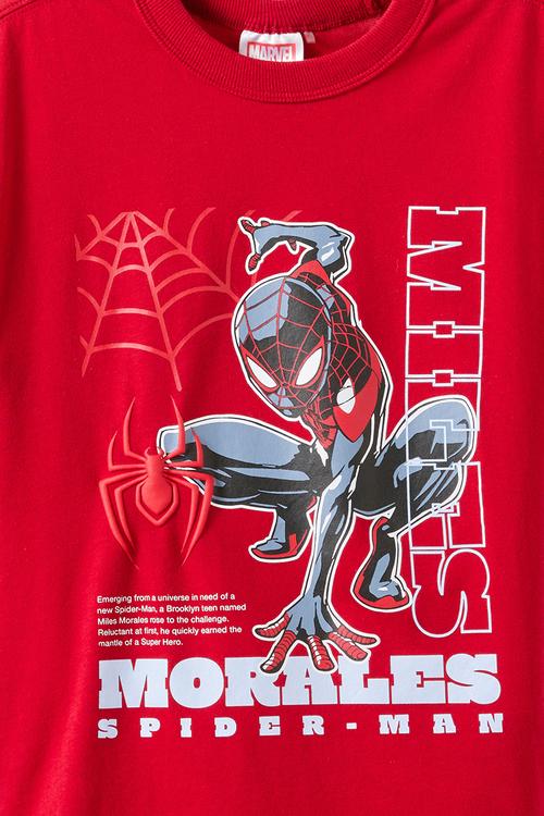 Licensed Drop Shoulder Short Sleeve Tee - Lcn Mar Heritage Red/Miles Morales Spiderman