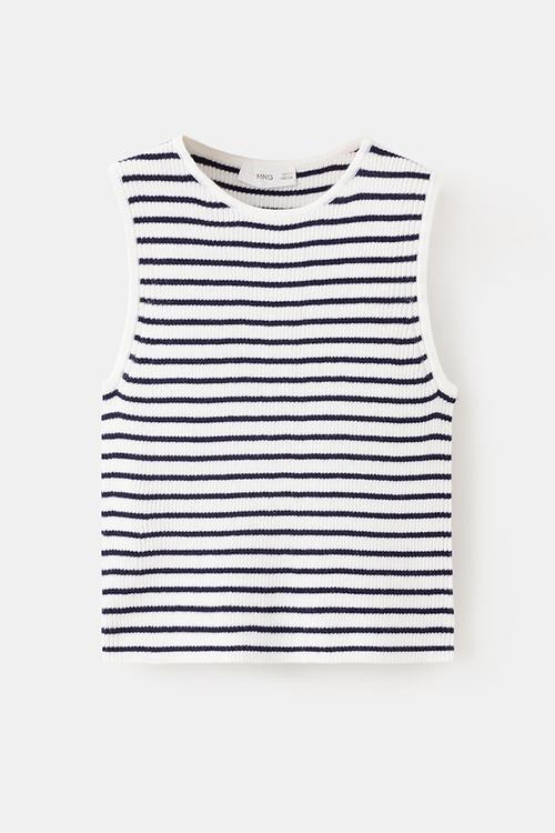 Top LEAT - white & navy 