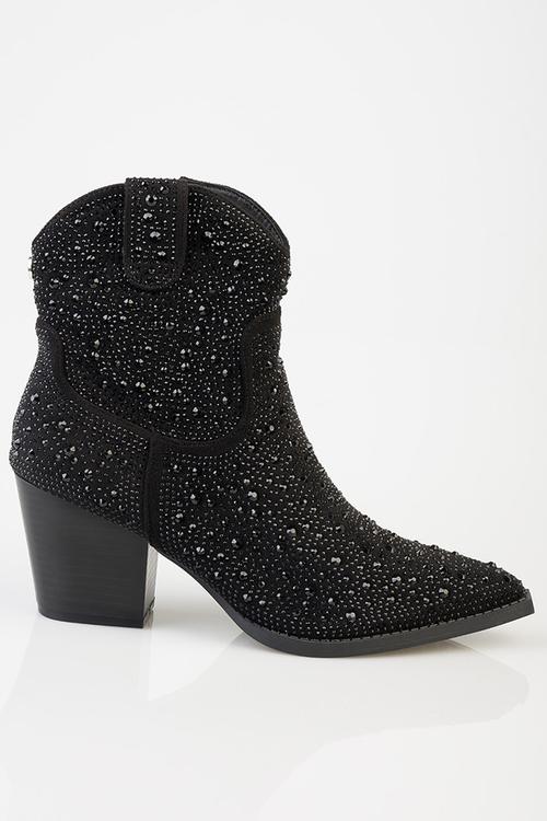 Christina Gem Ankle Boot - Black