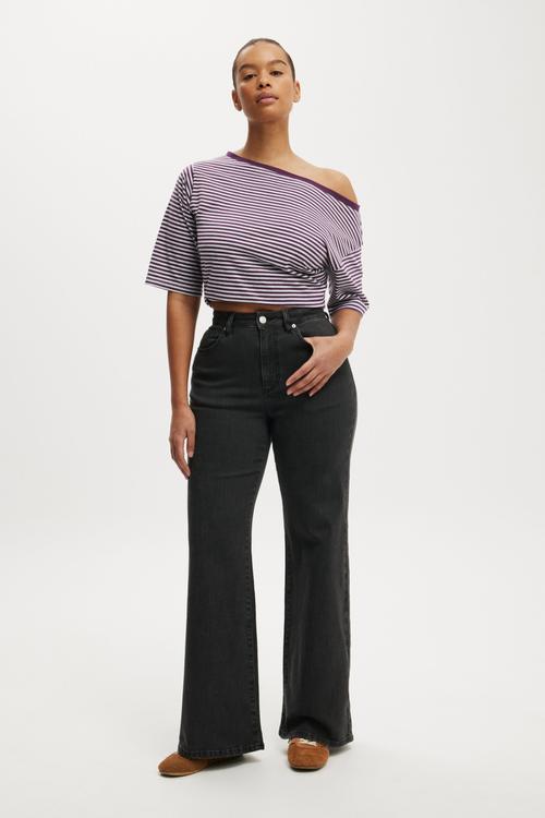 Curvy stretch wide jean - leo black