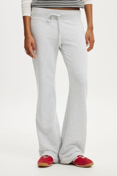 Low rise bootleg sweatpant - light grey marle