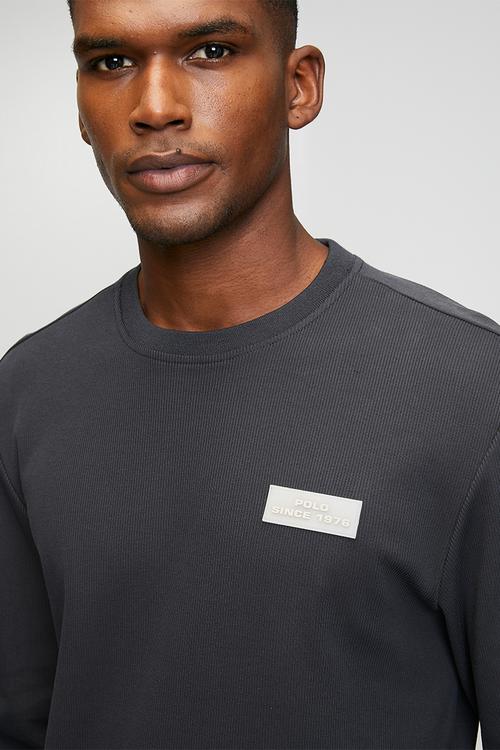 Thembeka Sport Long Sleeve Ribbed Sweat Top - Charcoal