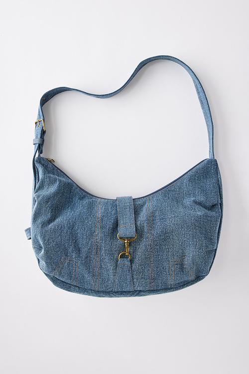 Dylan slouchy crossbody bag - washed blue denim