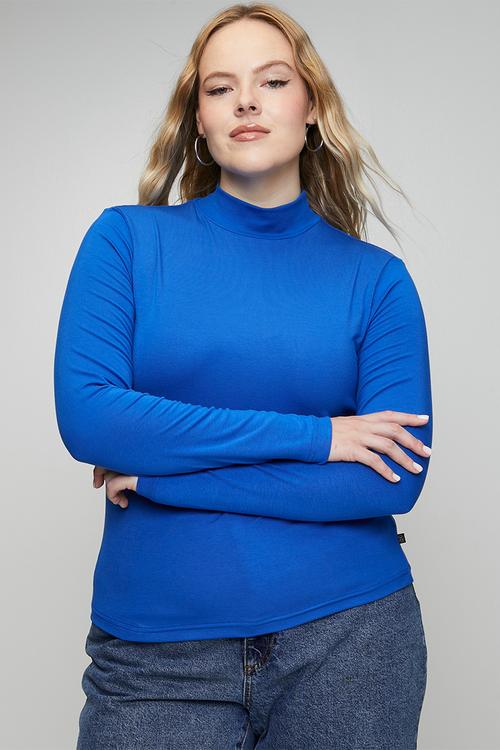 Plus Luxe Poloneck Essential - Electric Blue