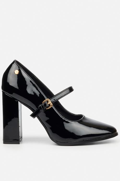 Shania 6 mary jane block heel - black