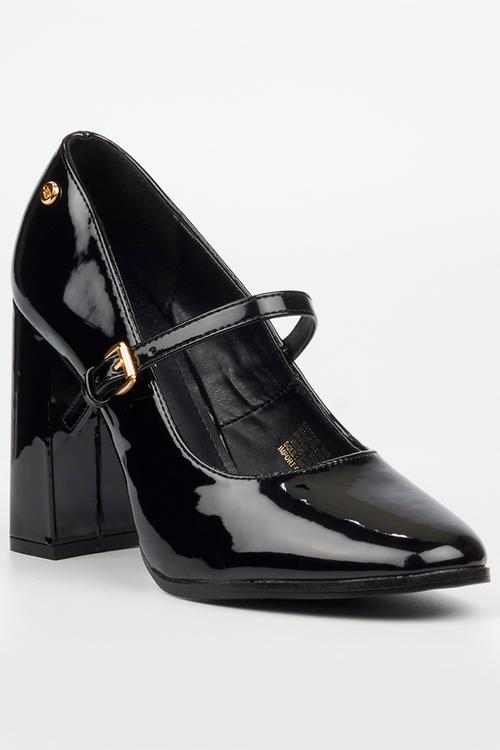 Shania 6 mary jane block heel - black