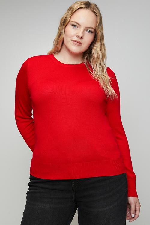 Plus Luxe Jumper - Cherry Red