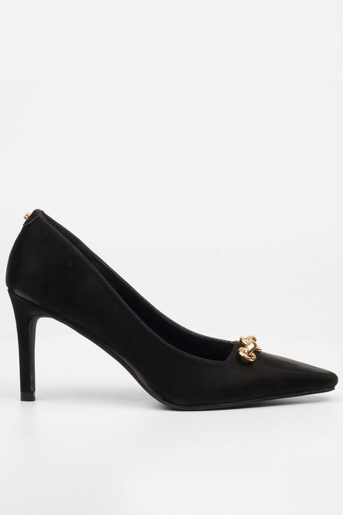 Tamara 2 gold chain heel - black
