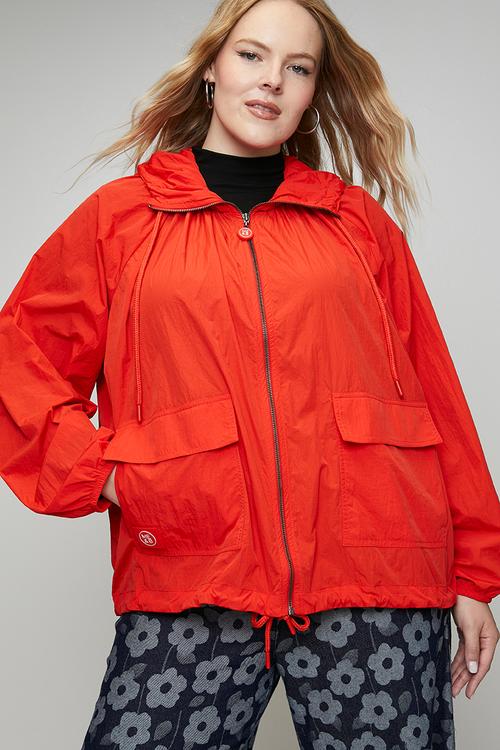 Plus Cropped Element Jacket - Coral