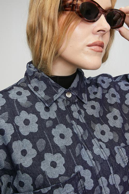 Plus Denim Shacket - Daisy