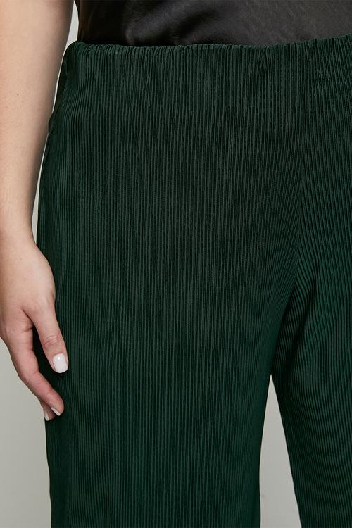 Plus Pull on Plisse Pants - Bottle Green