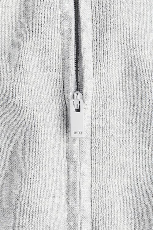 Zip-through cardigan - light grey marl