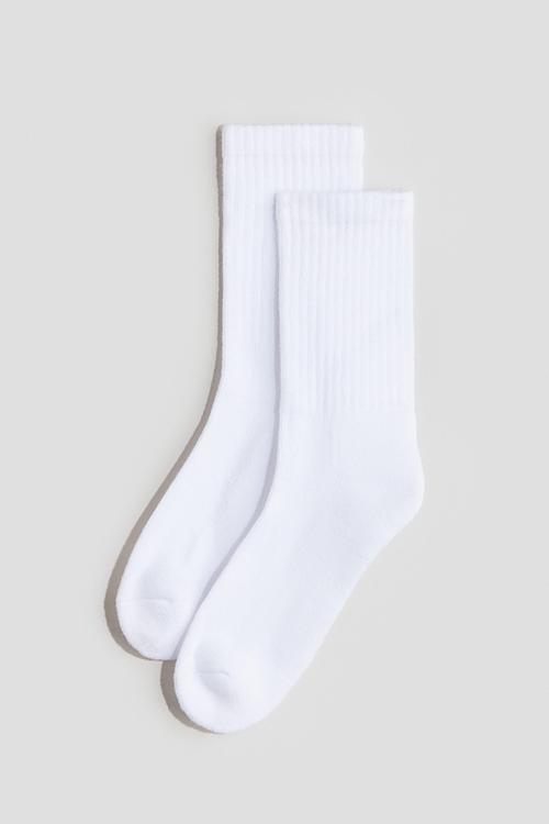 5-pack ribbed terry socks - white