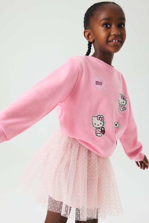 Motif-detail sweatshirt - pink/hello kitty