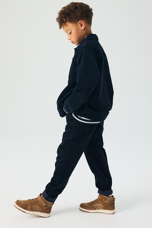 Cotton corduroy trousers - navy blue 