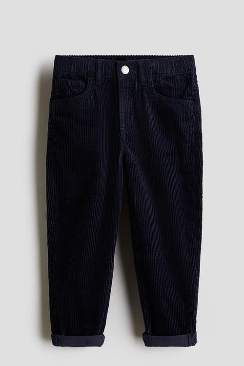 Cotton corduroy trousers - navy blue 
