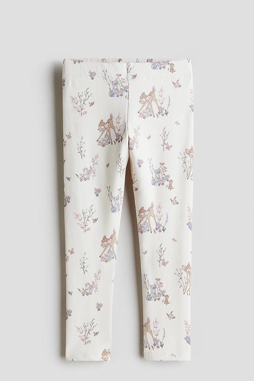 Jersey leggings - white/bambi