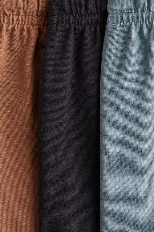 3-Pack cotton shorts - light turquoise/brown