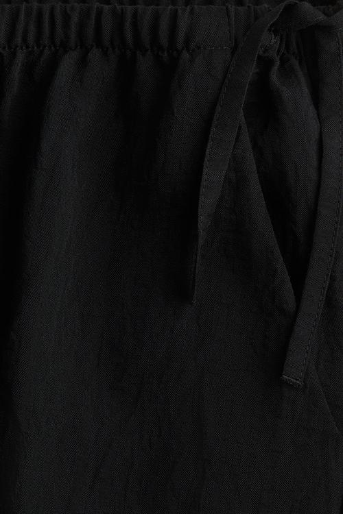 Tie-detail trousers - black