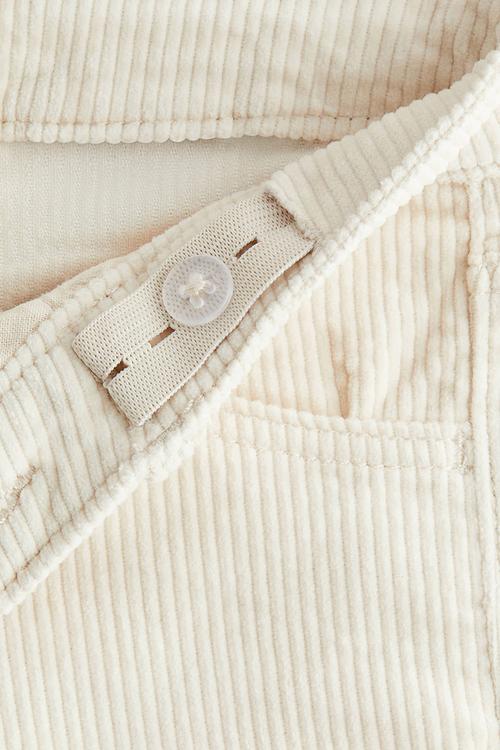 Wide cotton corduroy trousers - light beige