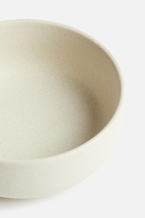 Reactive-glaze stoneware bowl - light beige 