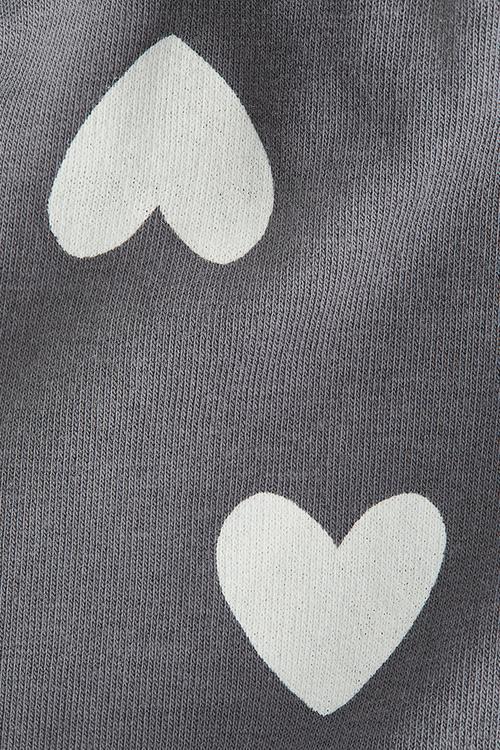 Printed brushed-inside leggings - grey/hearts