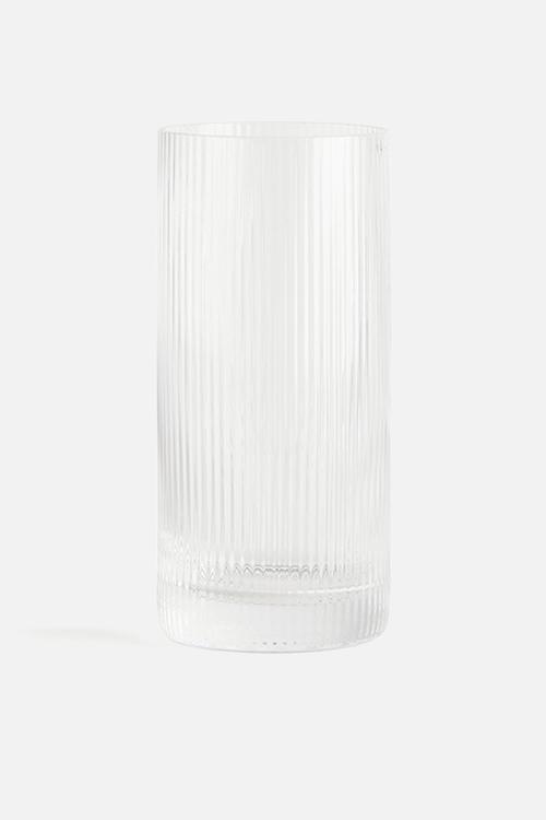Fluted highball glass - transparent