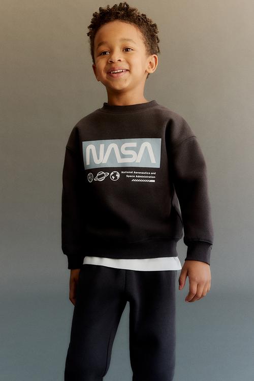 2 Piece sweatshirt and joggers set - black/nasa