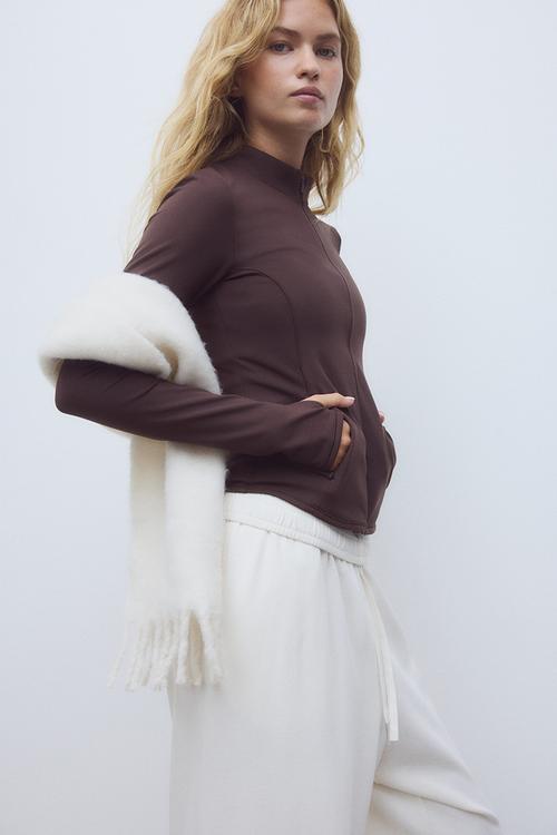 Sports fleece jacket with softmove - warm brown