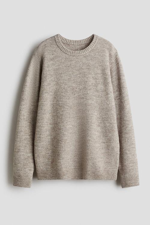 Knitted jumper - beige marl