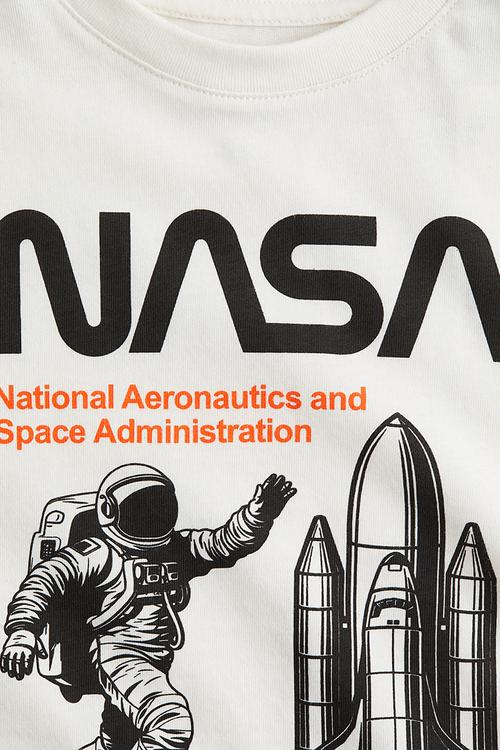 Motif-detail cotton T-shirt - white/nasa