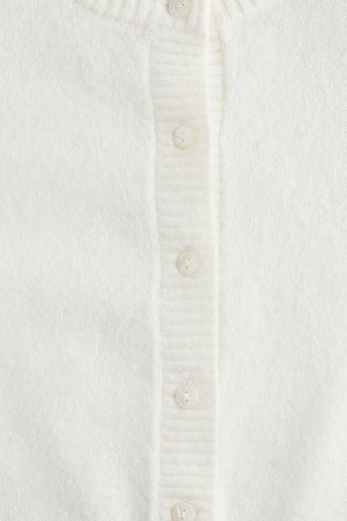 Short fine-knit cardigan - white