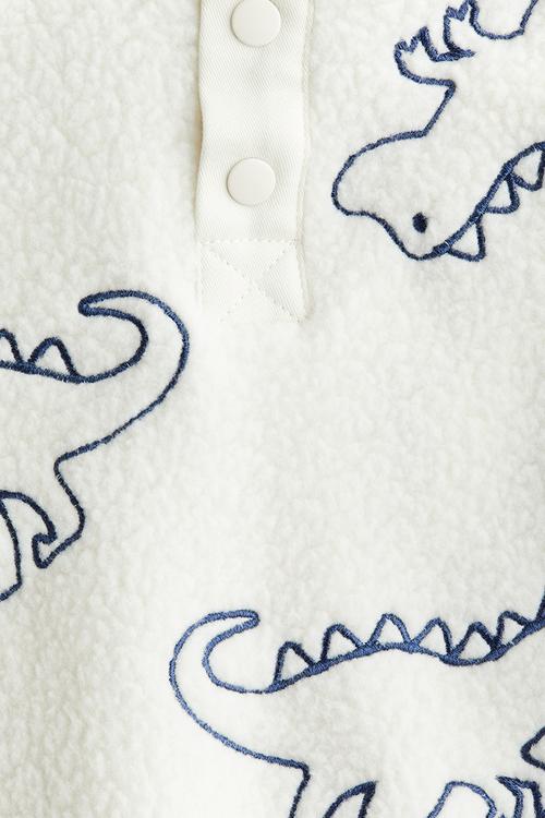 Teddy sweatshirt - white/dinosaurs