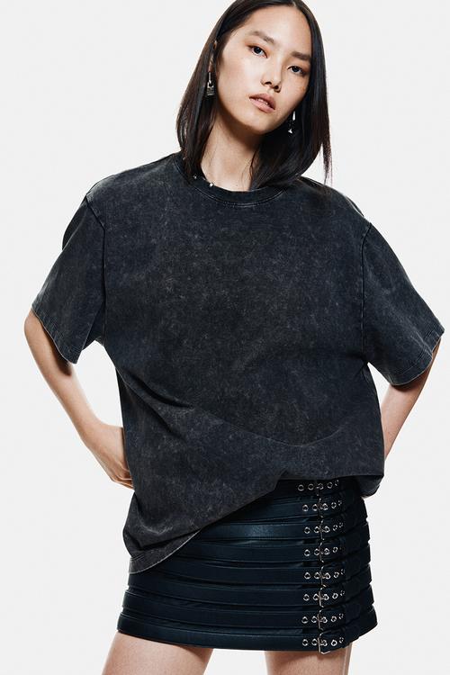Embellished T-shirt - black/washed out